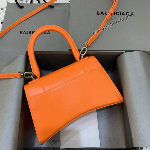 Balenciaga專櫃新款小號手提肩背女包原單沙漏包 巴黎世家平紋橙色橙扣沙漏包 fyj1401